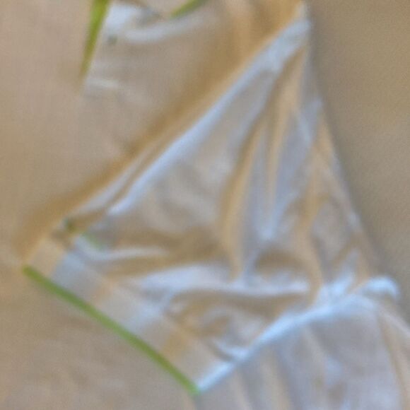 Burberry Golf Polo Shirt with White Shadow Check Pattern Tipped in Lime Green. - Picture 5 of 10